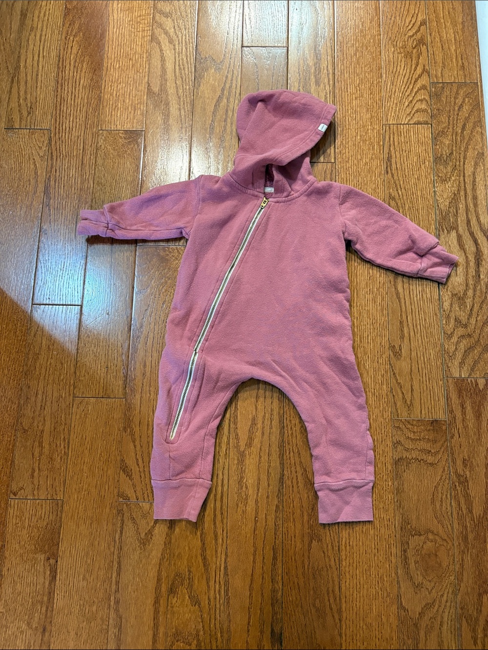 Mini Mioche 100% Organic Cotton Hooded Baby Romper Size 6-12mo